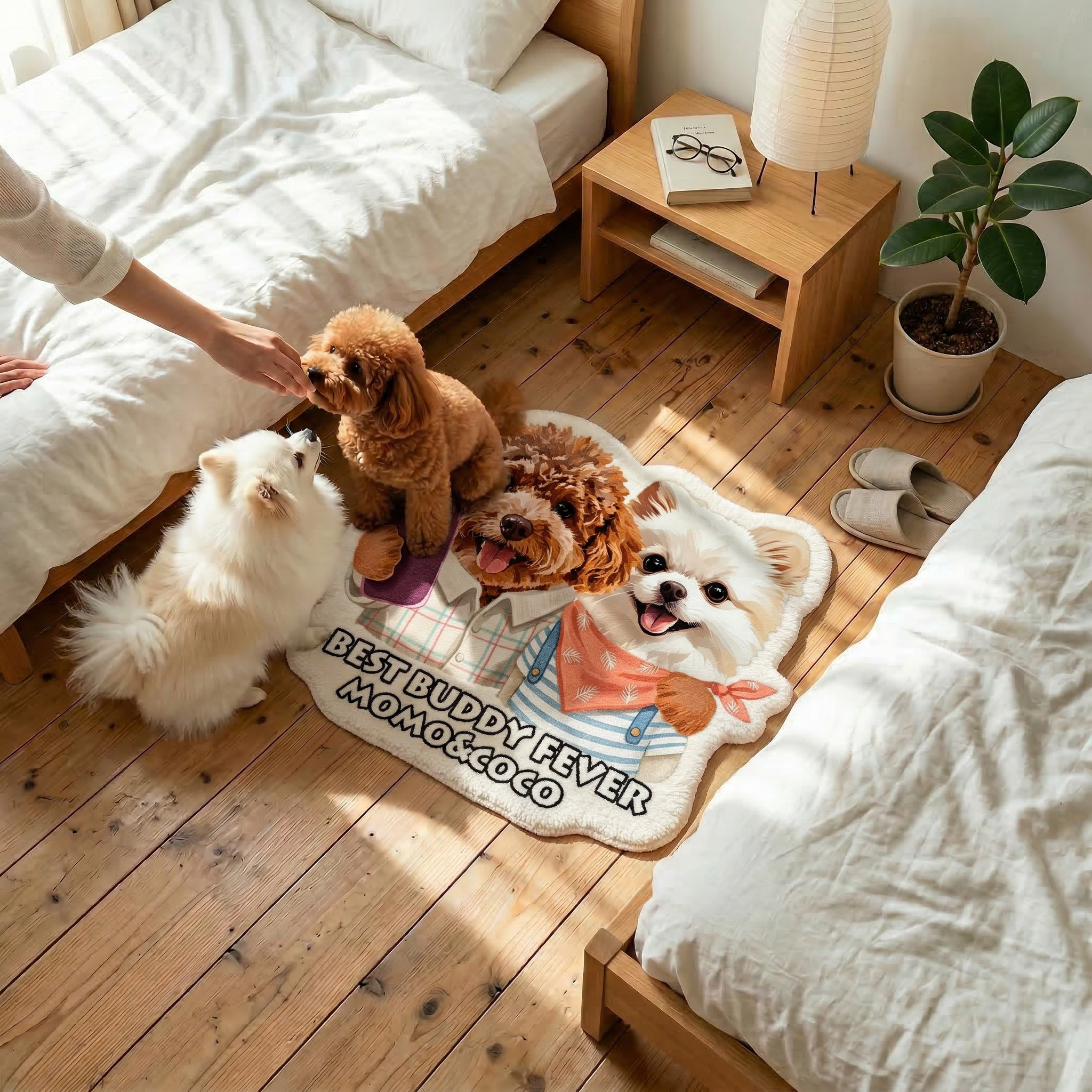 カスタムフワモコ部  不規則形状マット 【2頭デザイン】260323-10