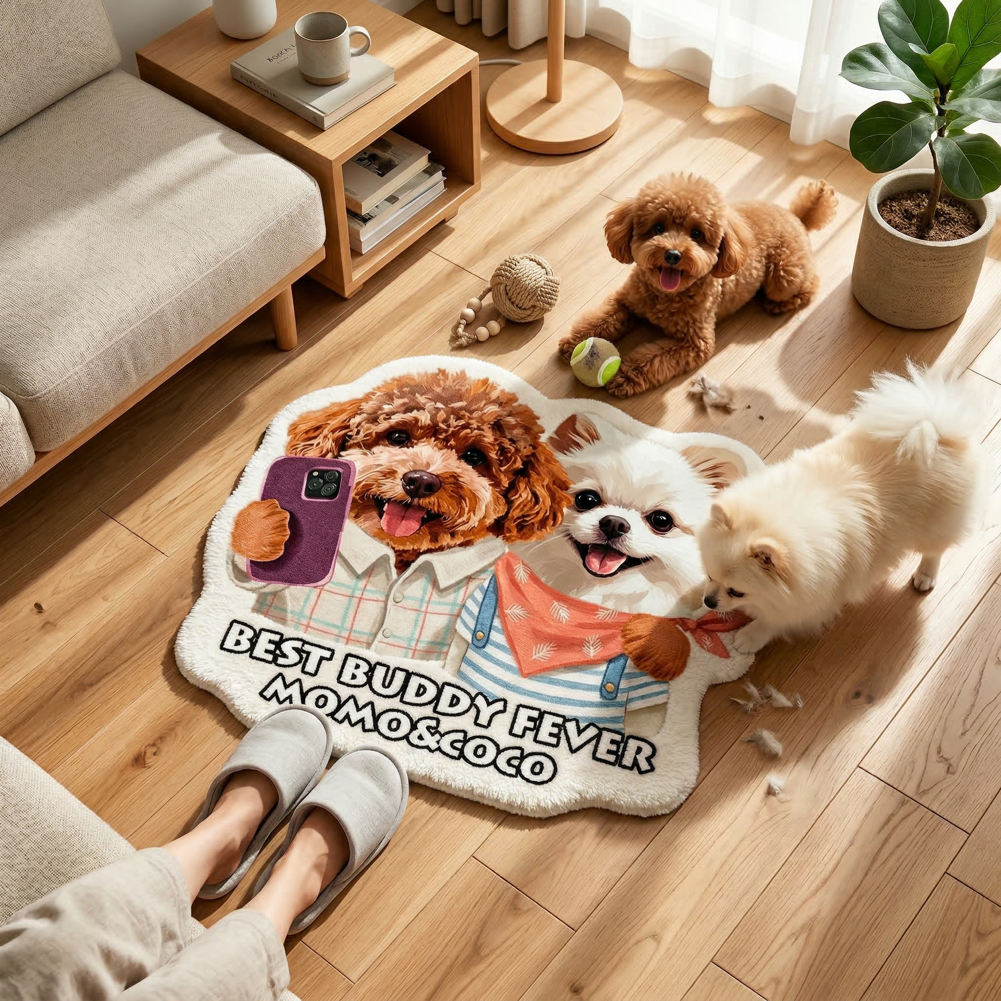 カスタムフワモコ部  不規則形状マット 【2頭デザイン】260323-10