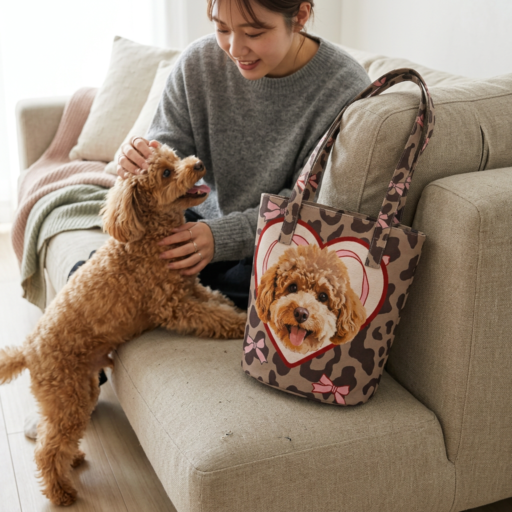 カスタムフワモコ部  バケットバッグ 【1頭デザイン】260401-5