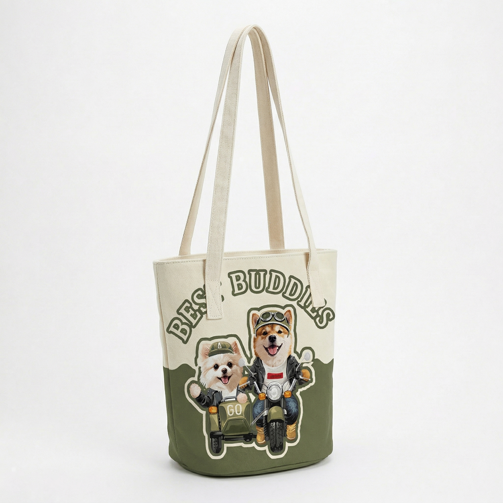 カスタムフワモコ部  バケットバッグ 【2頭デザイン】260401-6