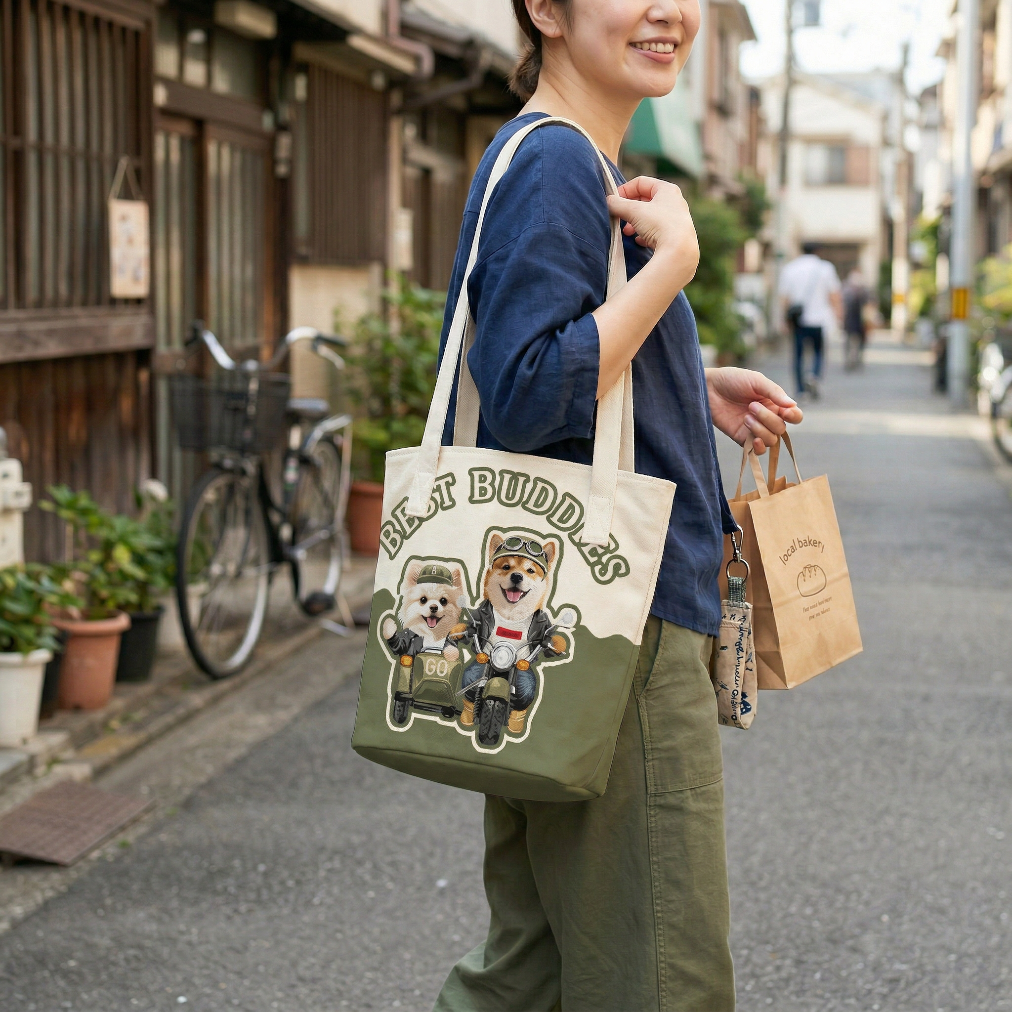 カスタムフワモコ部  バケットバッグ 【2頭デザイン】260401-6