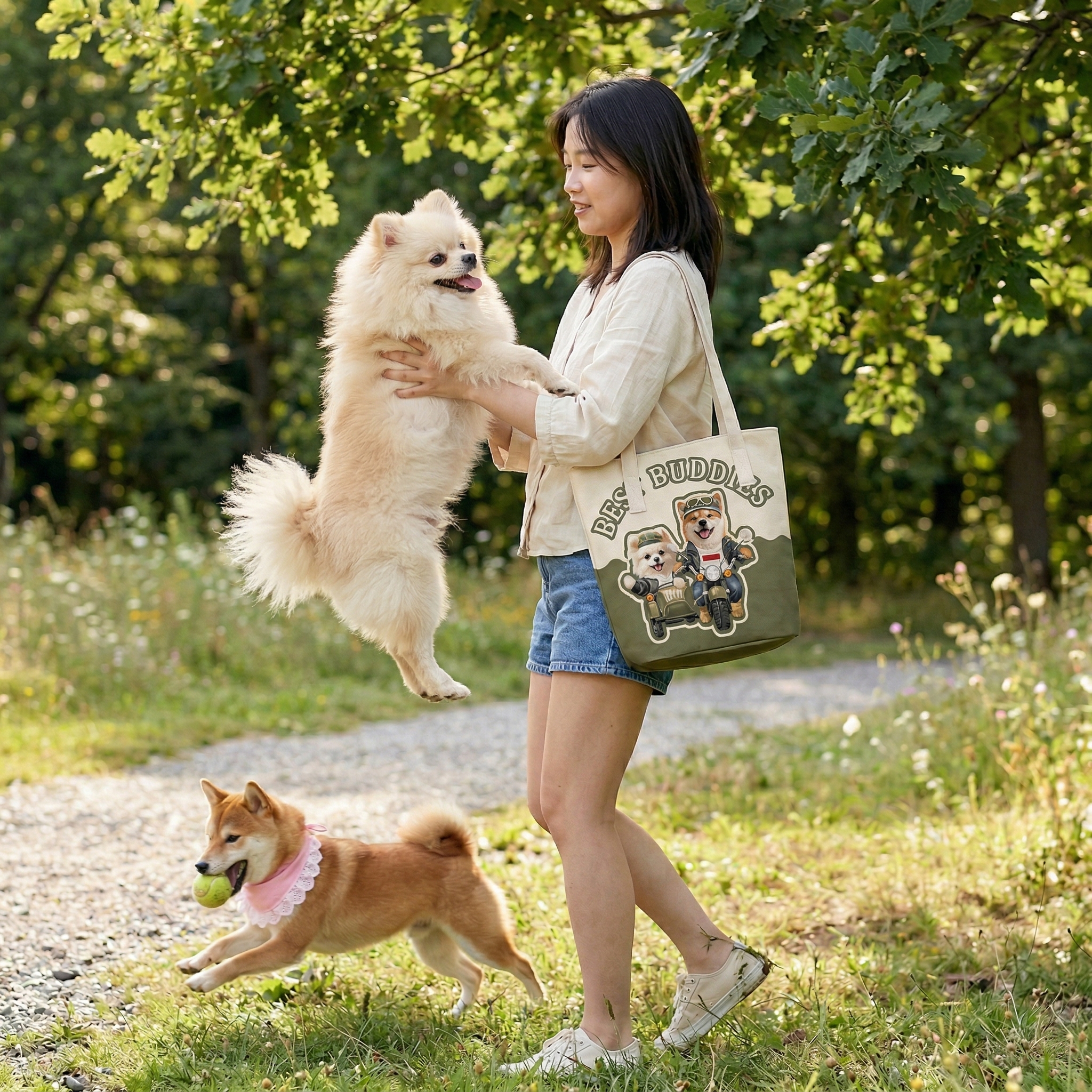 カスタムフワモコ部  バケットバッグ 【2頭デザイン】260401-6