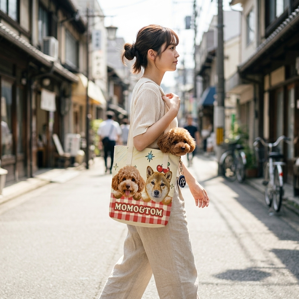 カスタムフワモコ部  バケットバッグ 【2頭デザイン】260401-7