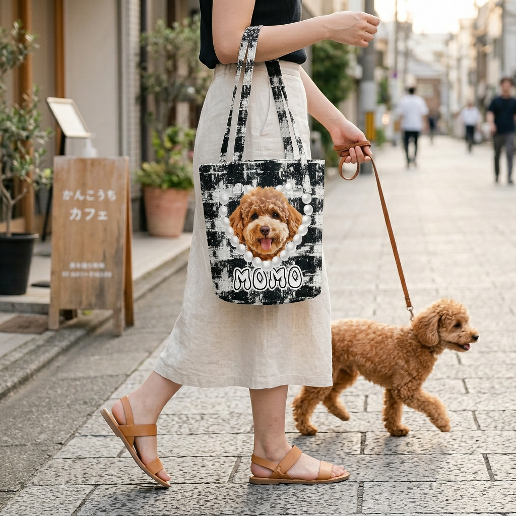 カスタムフワモコ部  バケットバッグ 【1頭デザイン】260401-9