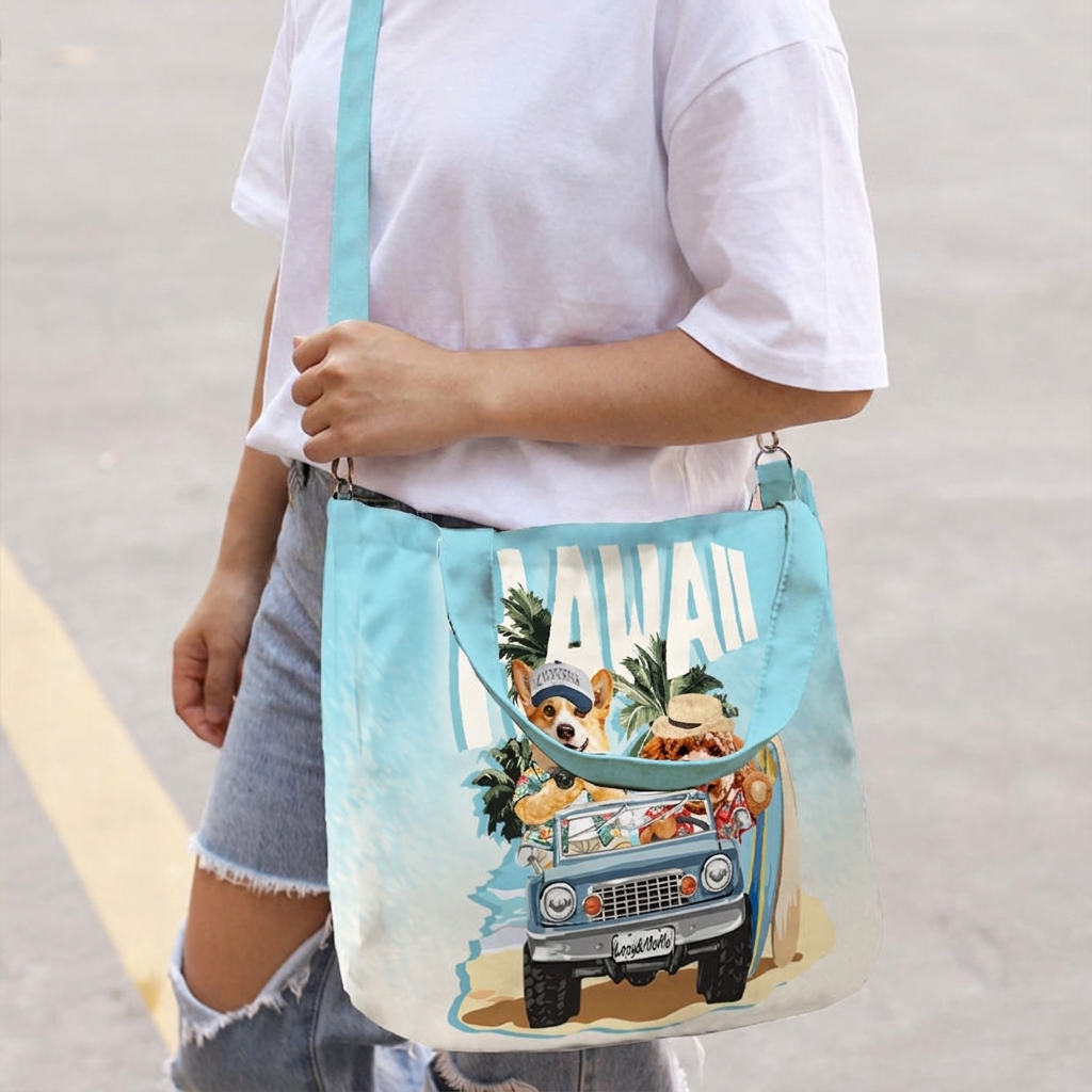 カスタムフワモコ部  2way ショルダートートバッグ Hawaii Puppy Road Trip 260611-3