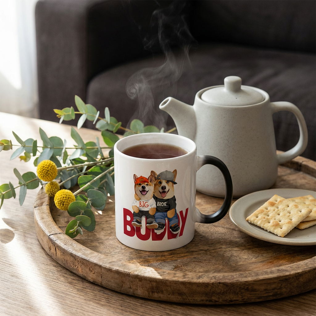 カスタムフワモコ部 　色が変わるマグカップ   【2頭デザイン】260205-4