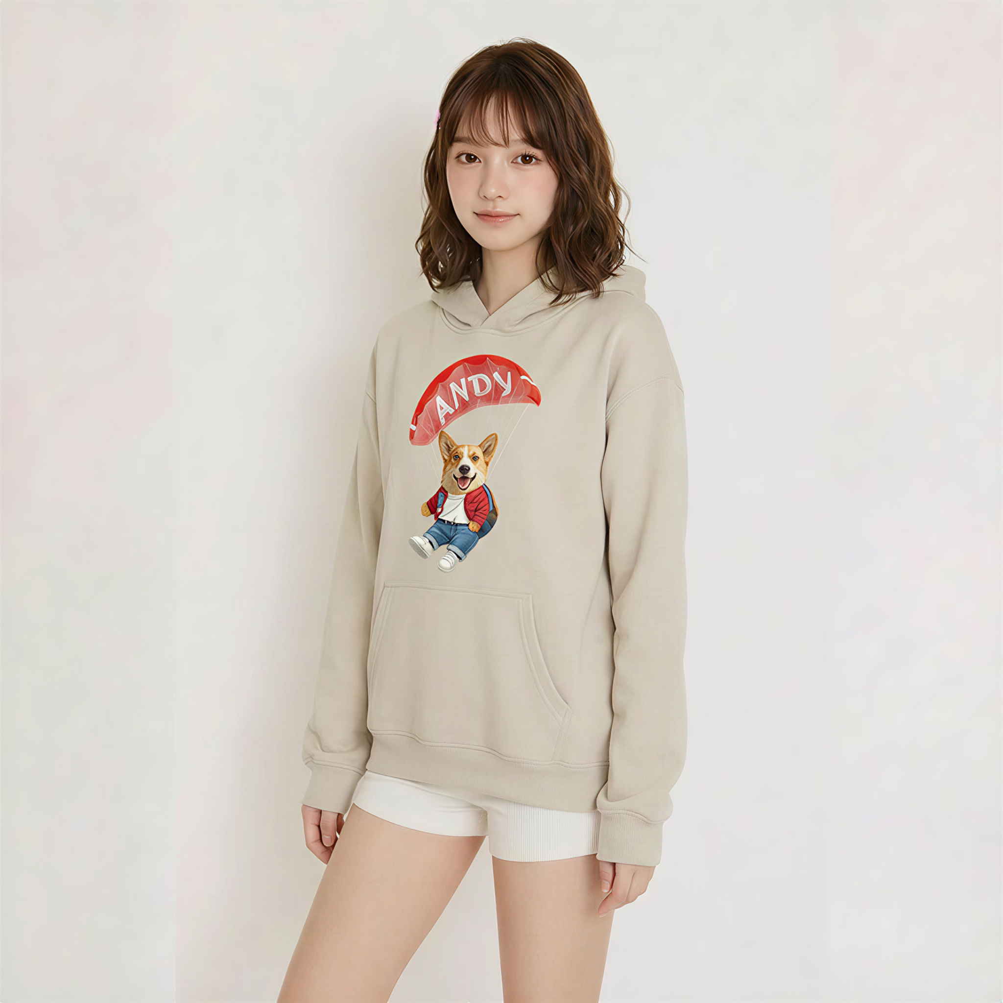 カスタムフワモコ部 　パーカー  スカイダイビング  1頭デザイン 26115-2