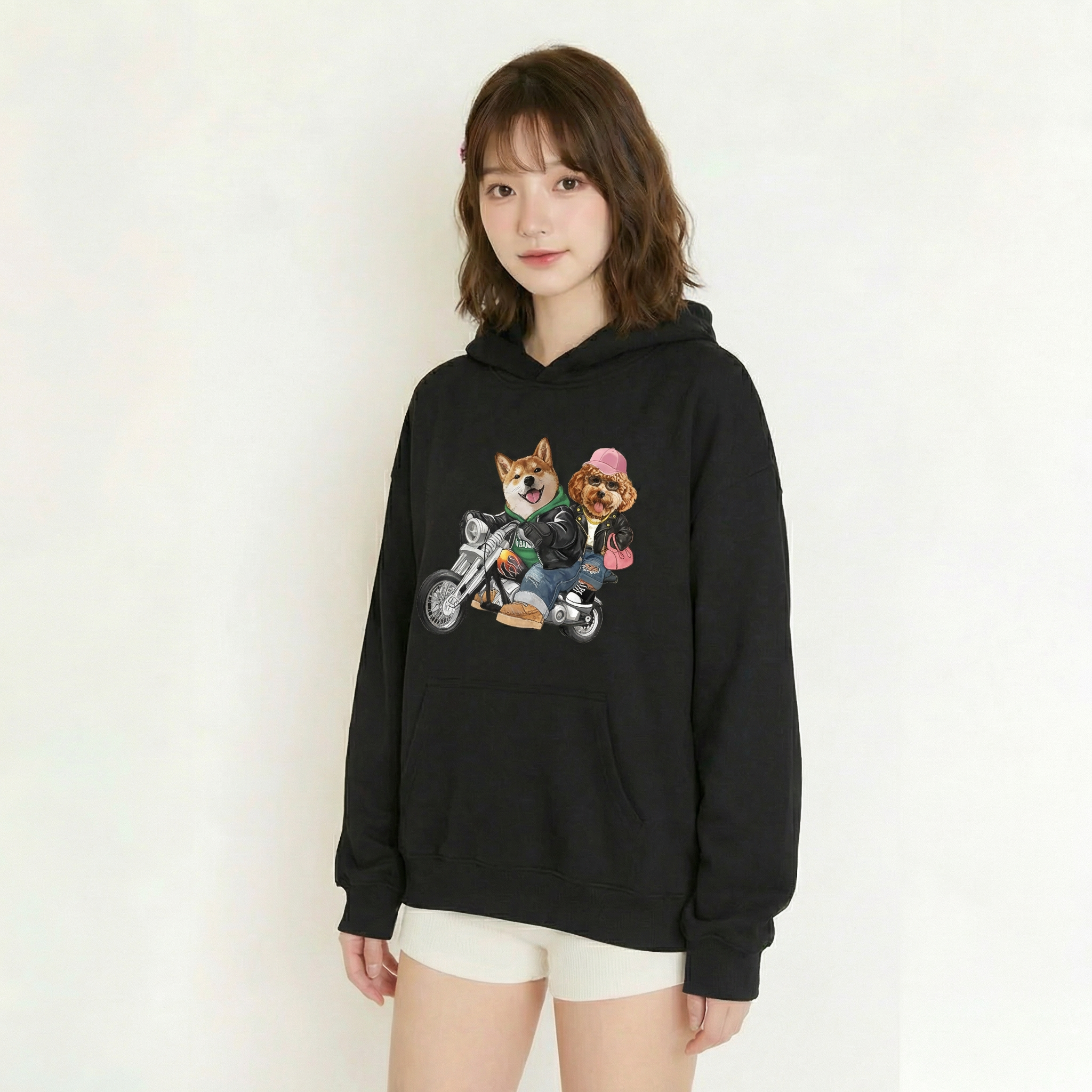 カスタムフワモコ部 　パーカー カップルバイク編  2頭デザイン 26121-10