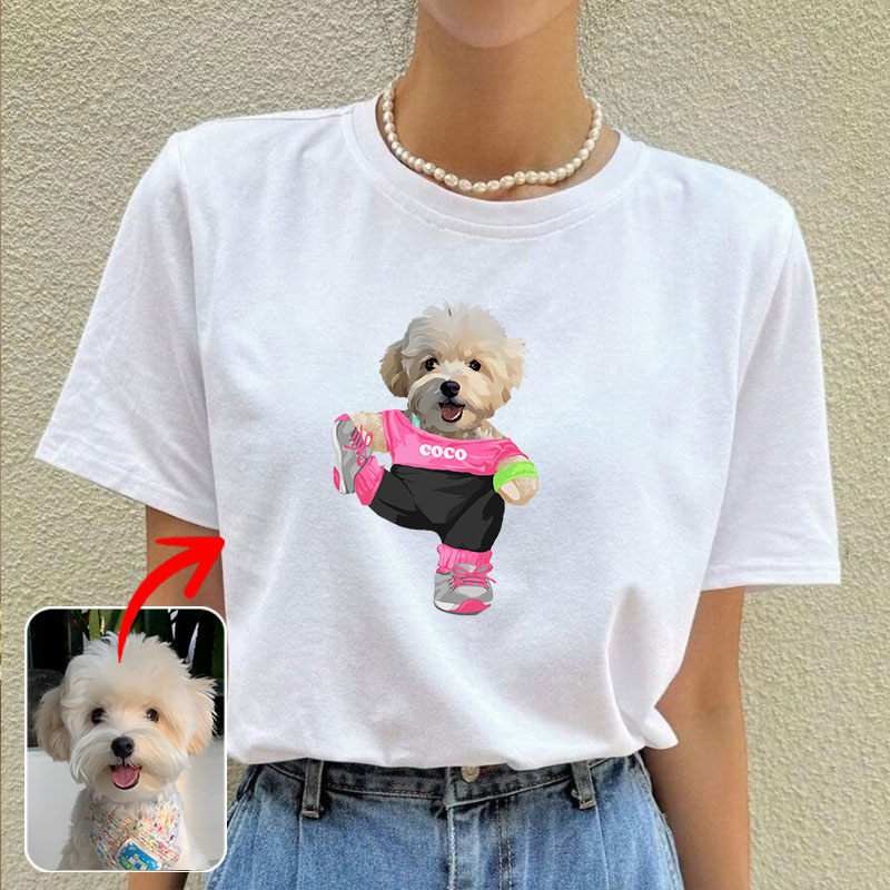 カスタムフワモコ部  プレミアムTシャツ ヨガ 1頭デザイン 0827-2-4