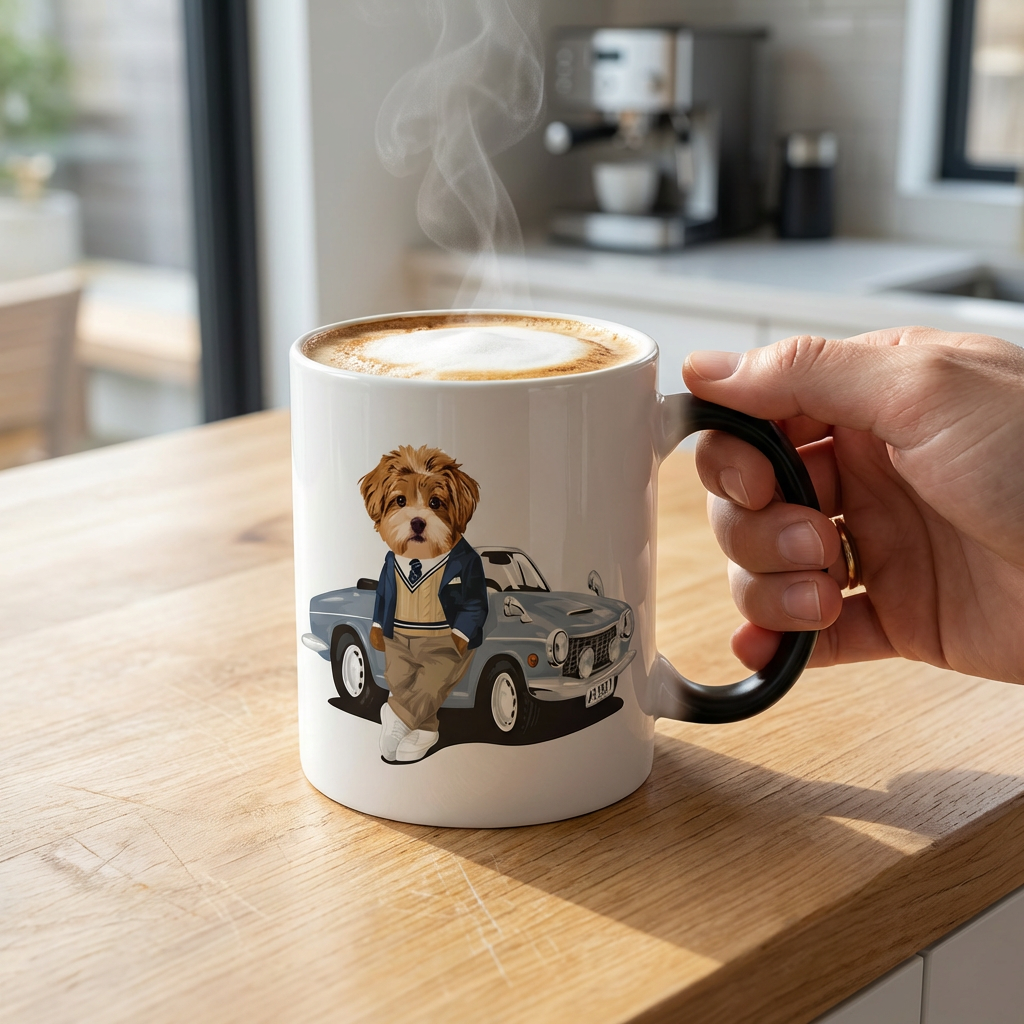 カスタムフワモコ部 　色が変わるマグカップ   【1頭デザイン】260205-9