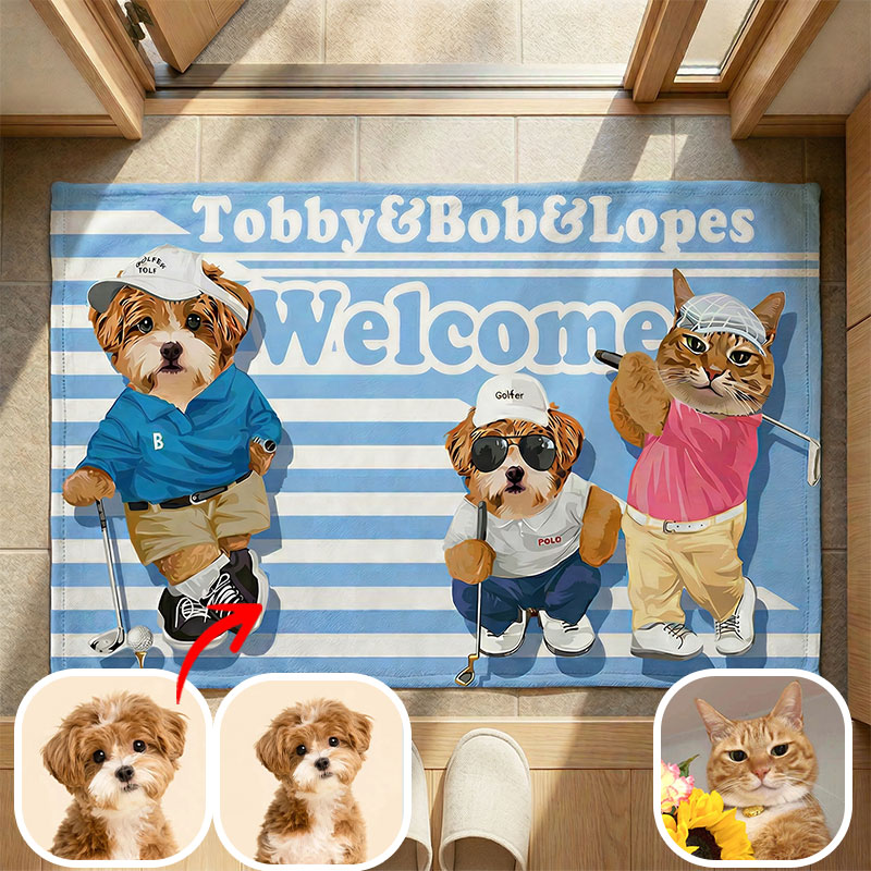 カスタムフワモコ部  玄関マット 長方形  golf   0926-2-4