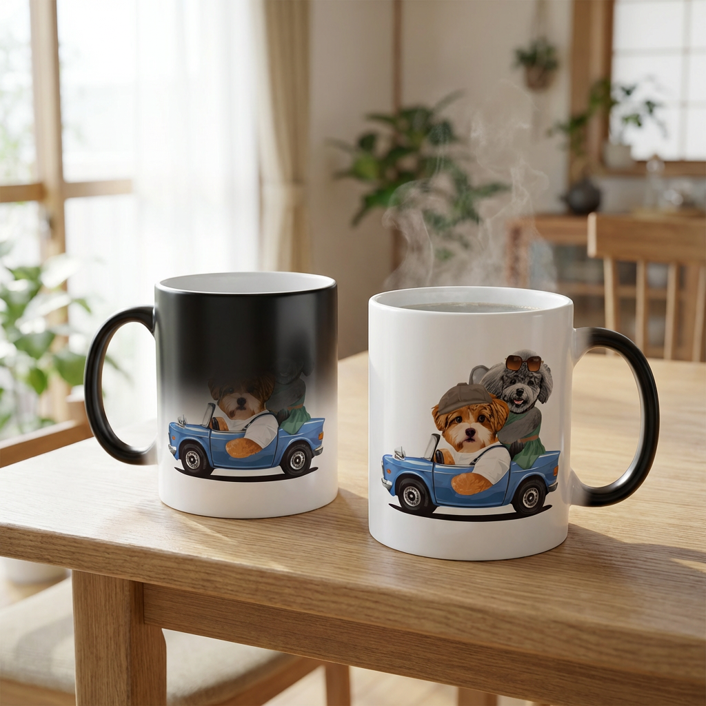 カスタムフワモコ部 　色が変わるマグカップ   【2頭デザイン】260205-5