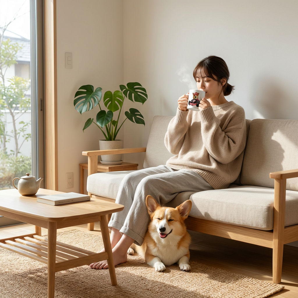 カスタムフワモコ部 　色が変わるマグカップ   【1頭デザイン】260205-8