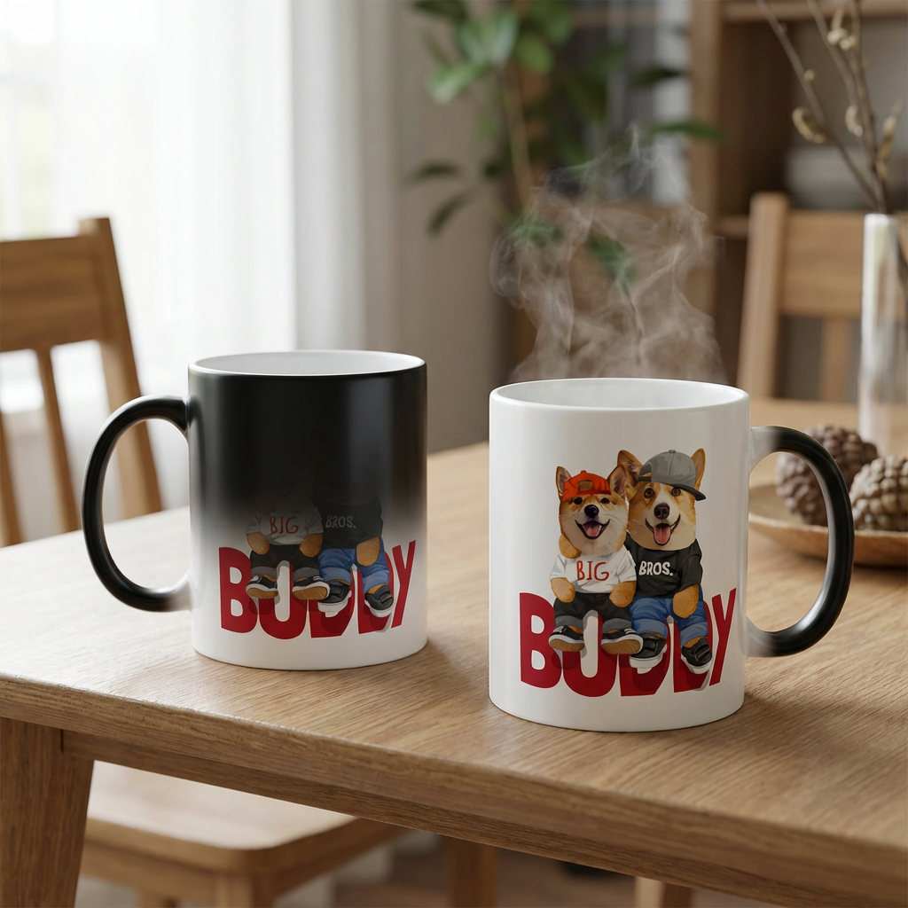 カスタムフワモコ部 　色が変わるマグカップ   【2頭デザイン】260205-4