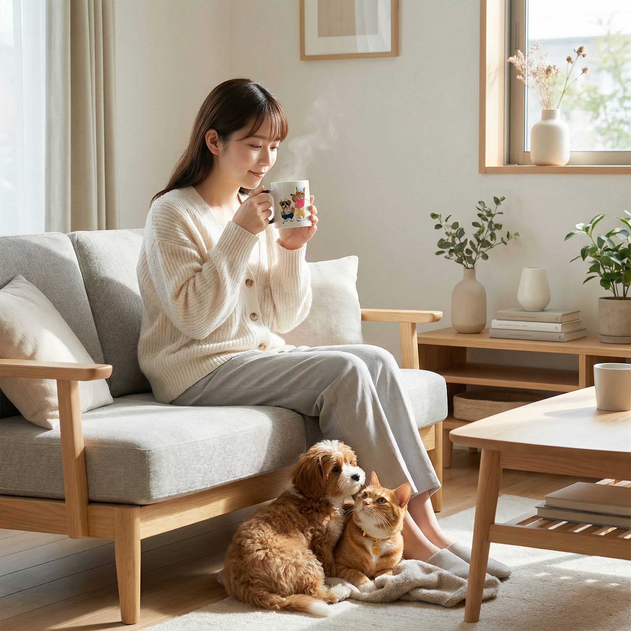 カスタムフワモコ部 　色が変わるマグカップ   【2頭デザイン】260205-1