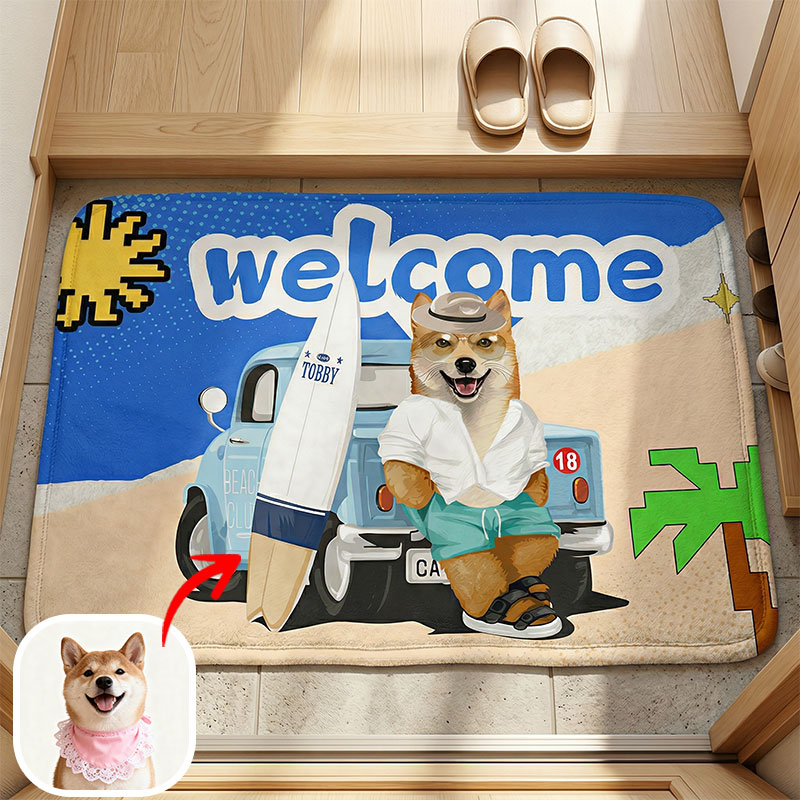 カスタムフワモコ部  玄関マット 長方形  ビーチレジャー   0702-1-2