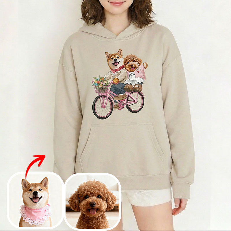 カスタムフワモコ部  パーカー  デート  2頭デザイン26123-2