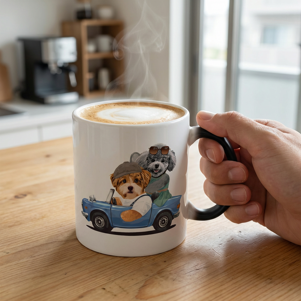 カスタムフワモコ部 　色が変わるマグカップ   【2頭デザイン】260205-5