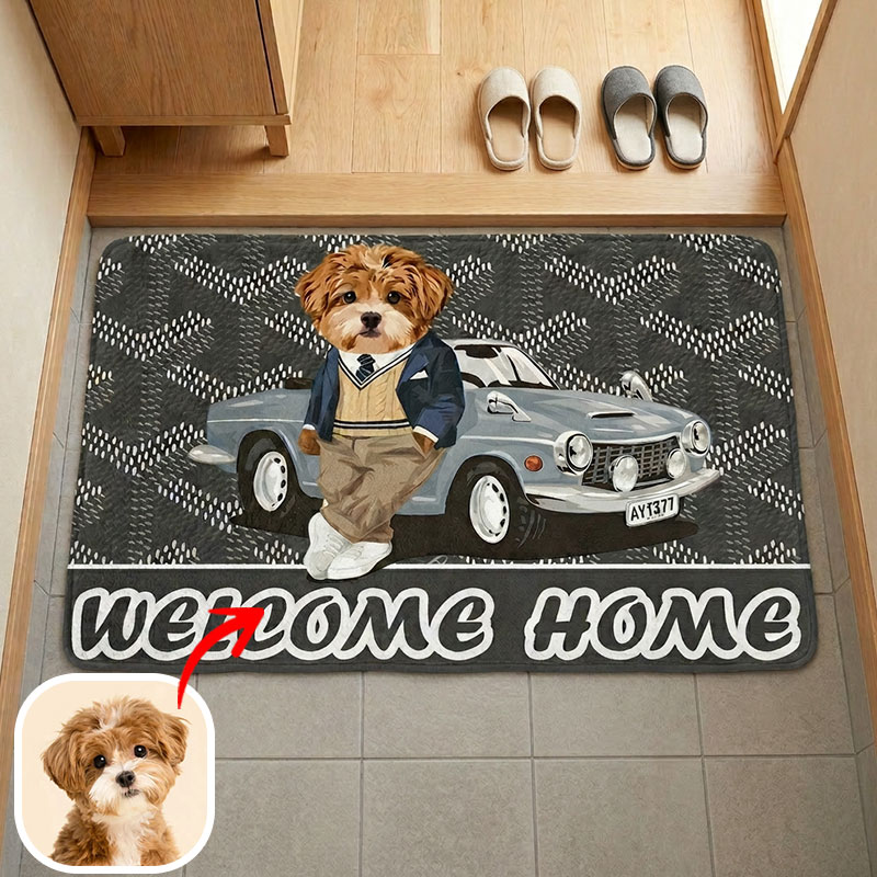 カスタムフワモコ部  玄関マット 長方形 クールなコンバーチブル0221-1-6