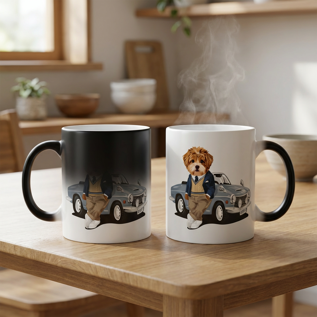 カスタムフワモコ部 　色が変わるマグカップ   【1頭デザイン】260205-9