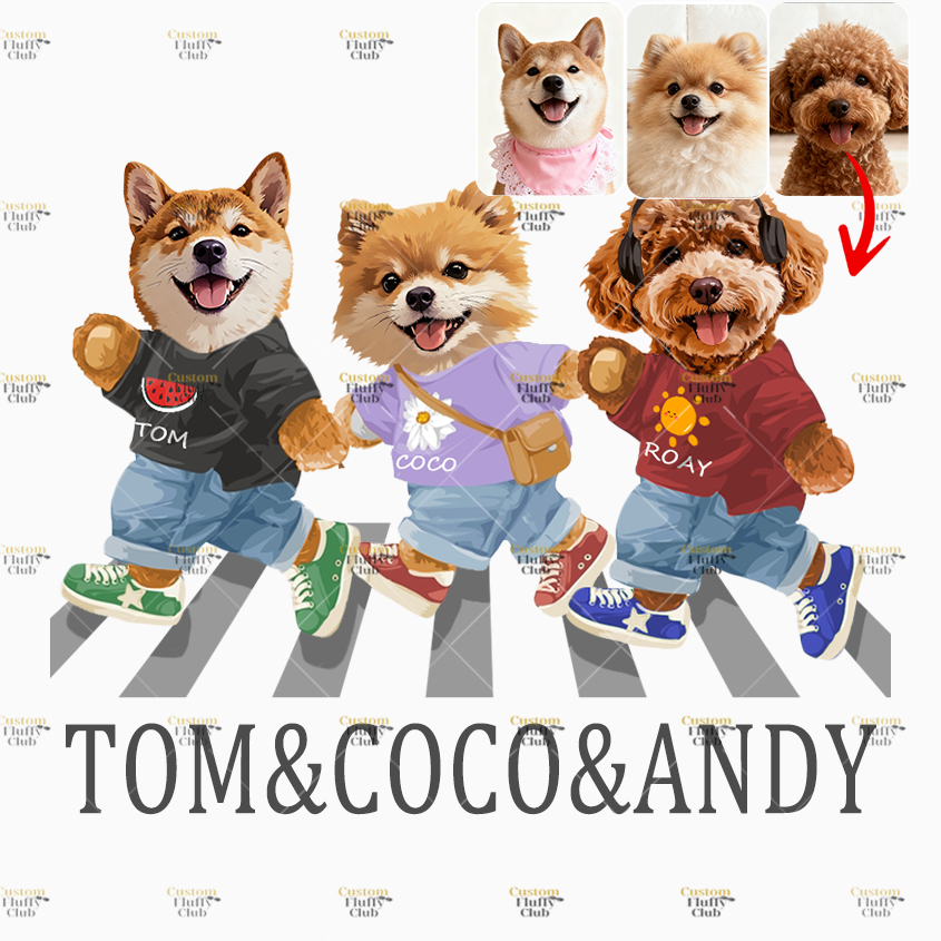 カスタムフワモコ部 　キャンバス  モフモフストリートドッグズ 【3頭デザイン】251122-20