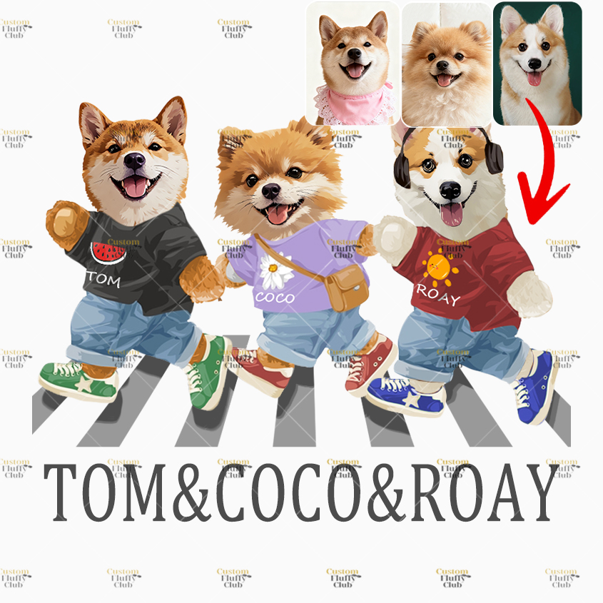 カスタムフワモコ部 　キャンバス  モフモフストリートドッグズ 【3頭デザイン】251122-20