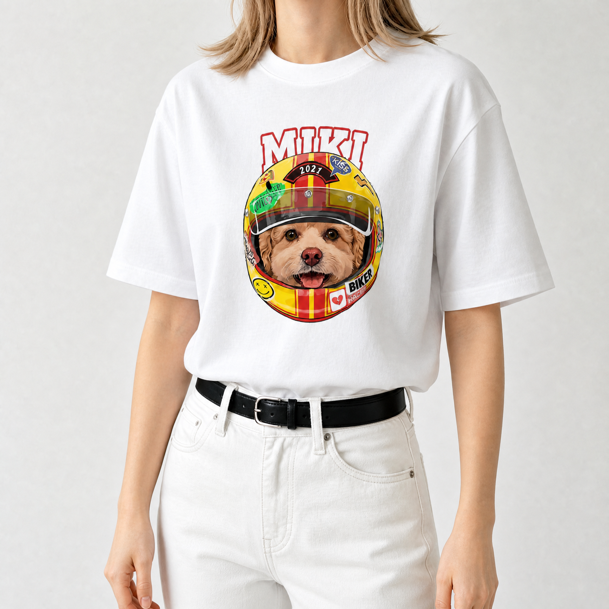 カスタムフワモコ部  レーサー プレミアムTシャツ  1頭デザイン 260520-2