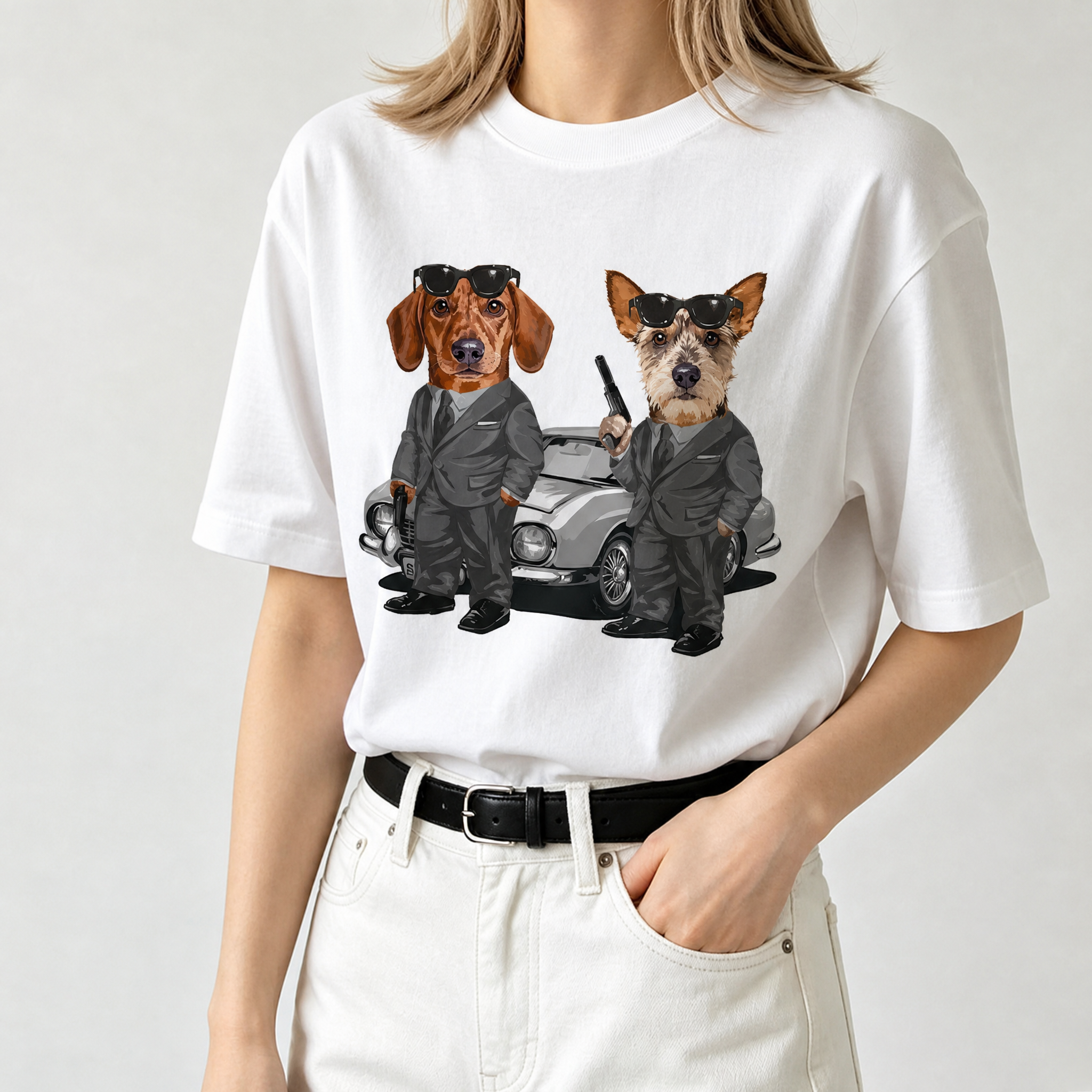 カスタムフワモコ部 スパイデュオ プレミアムTシャツ  2頭デザイン 260520-5