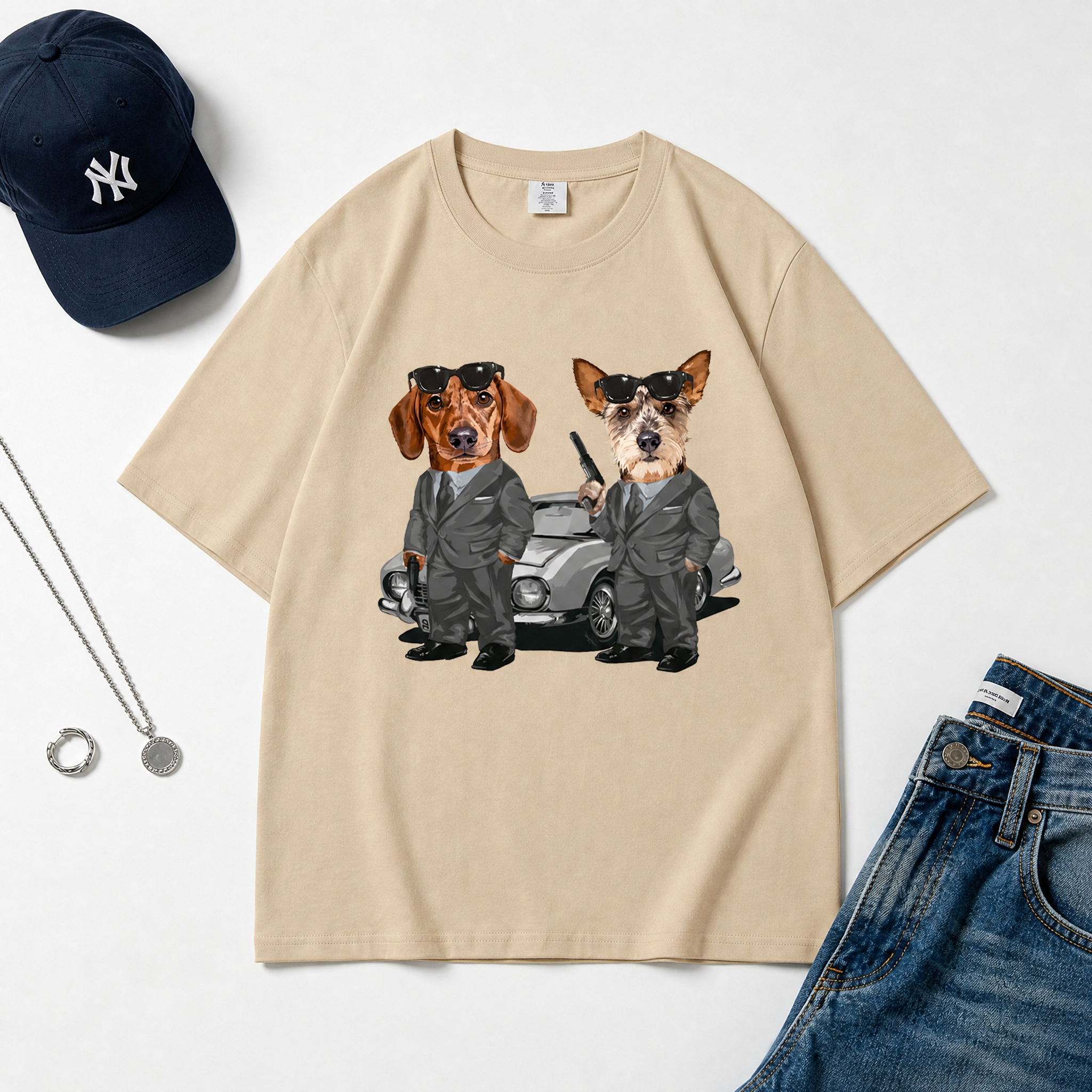 カスタムフワモコ部 スパイデュオ プレミアムTシャツ  2頭デザイン 260520-5