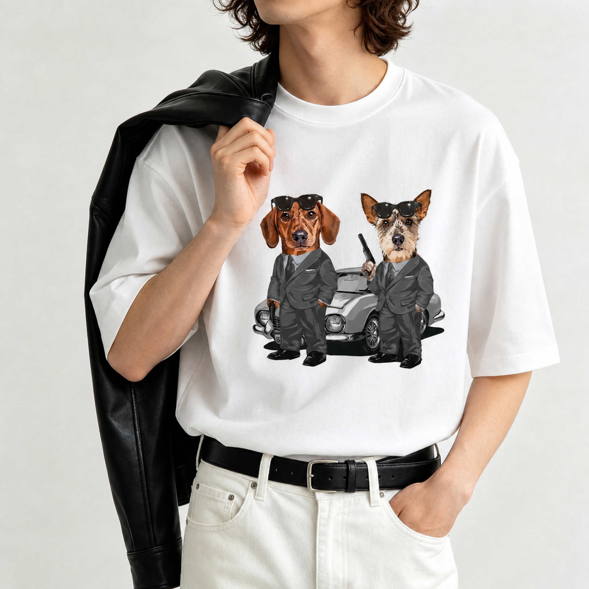 カスタムフワモコ部 スパイデュオ プレミアムTシャツ  2頭デザイン 260520-5