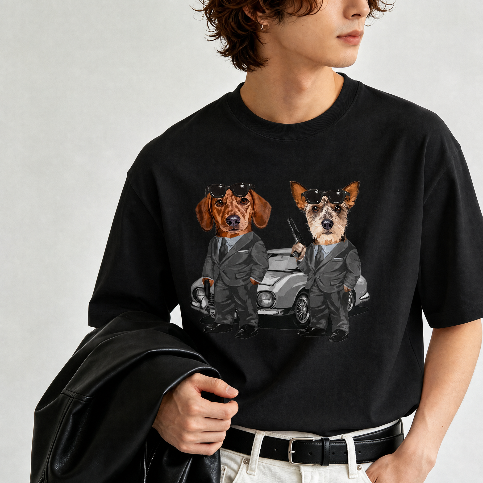 カスタムフワモコ部 スパイデュオ プレミアムTシャツ  2頭デザイン 260520-5