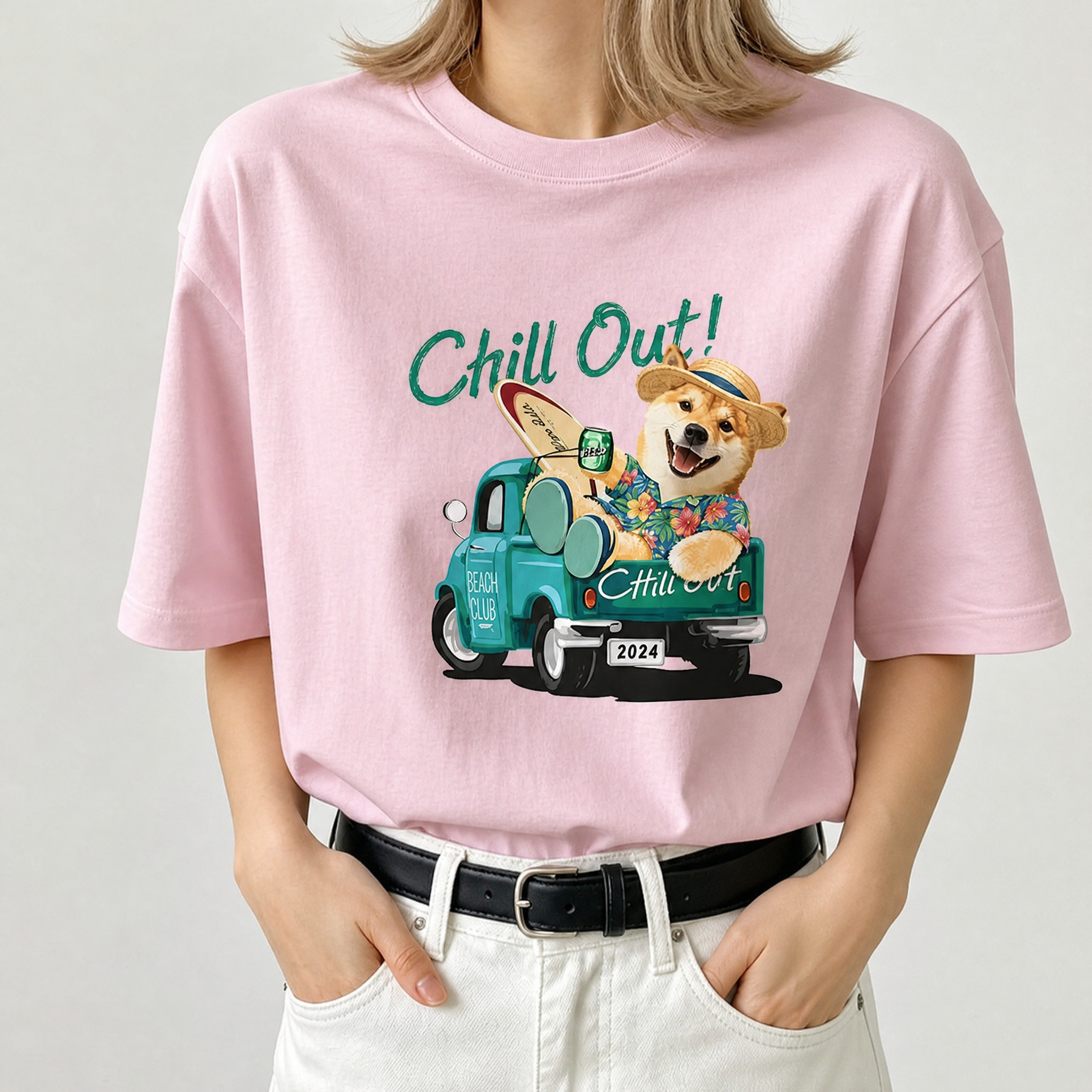 カスタムフワモコ部 ビーチタイム プレミアムTシャツ  1頭デザイン 260520-3