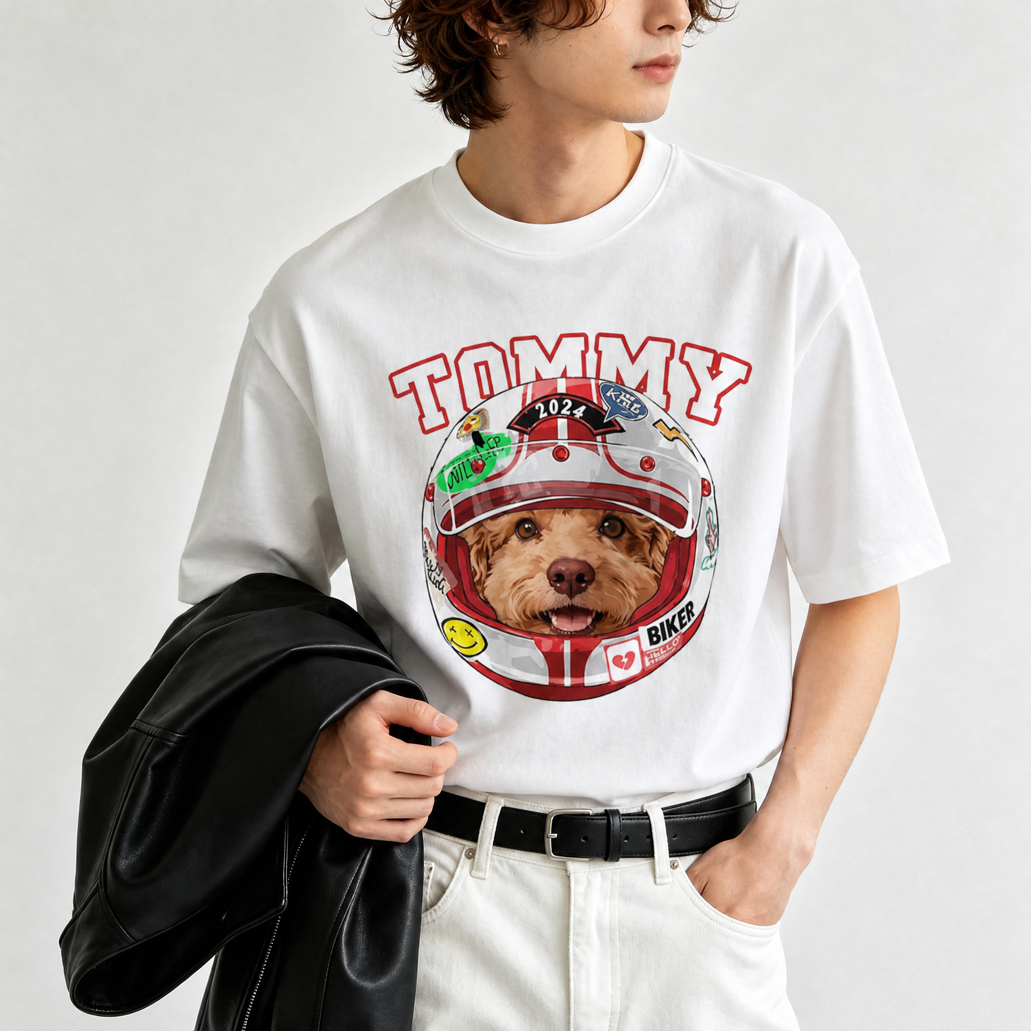 カスタムフワモコ部  レーサー プレミアムTシャツ  1頭デザイン 260520-1