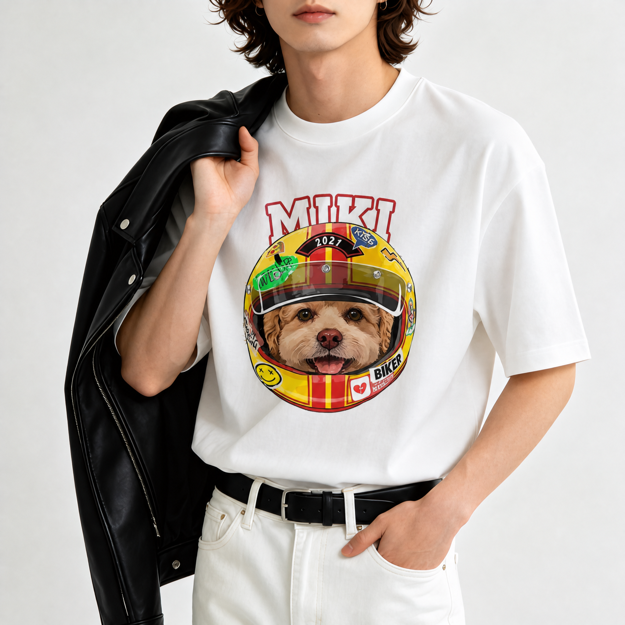カスタムフワモコ部  レーサー プレミアムTシャツ  1頭デザイン 260520-2