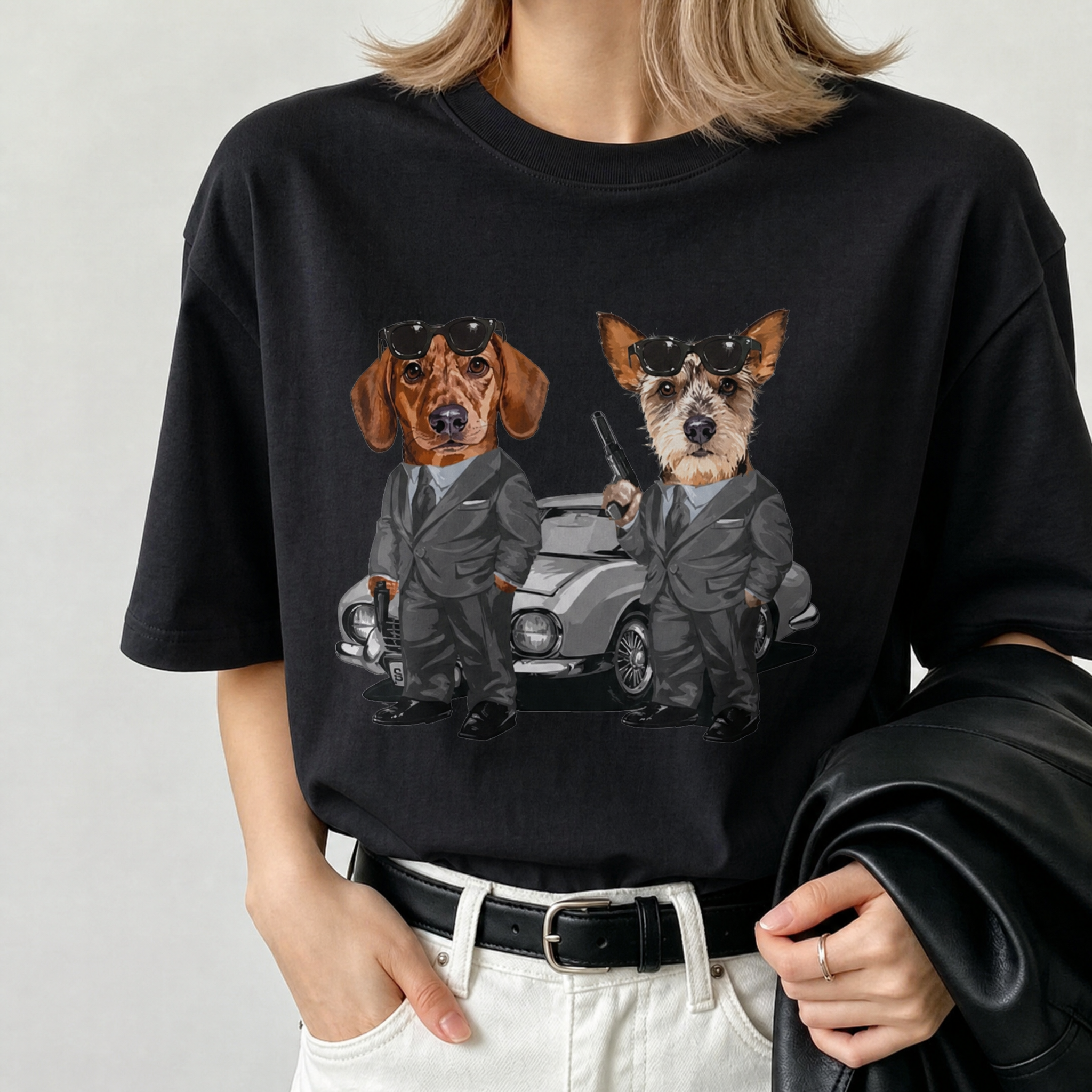 カスタムフワモコ部 スパイデュオ プレミアムTシャツ  2頭デザイン 260520-5