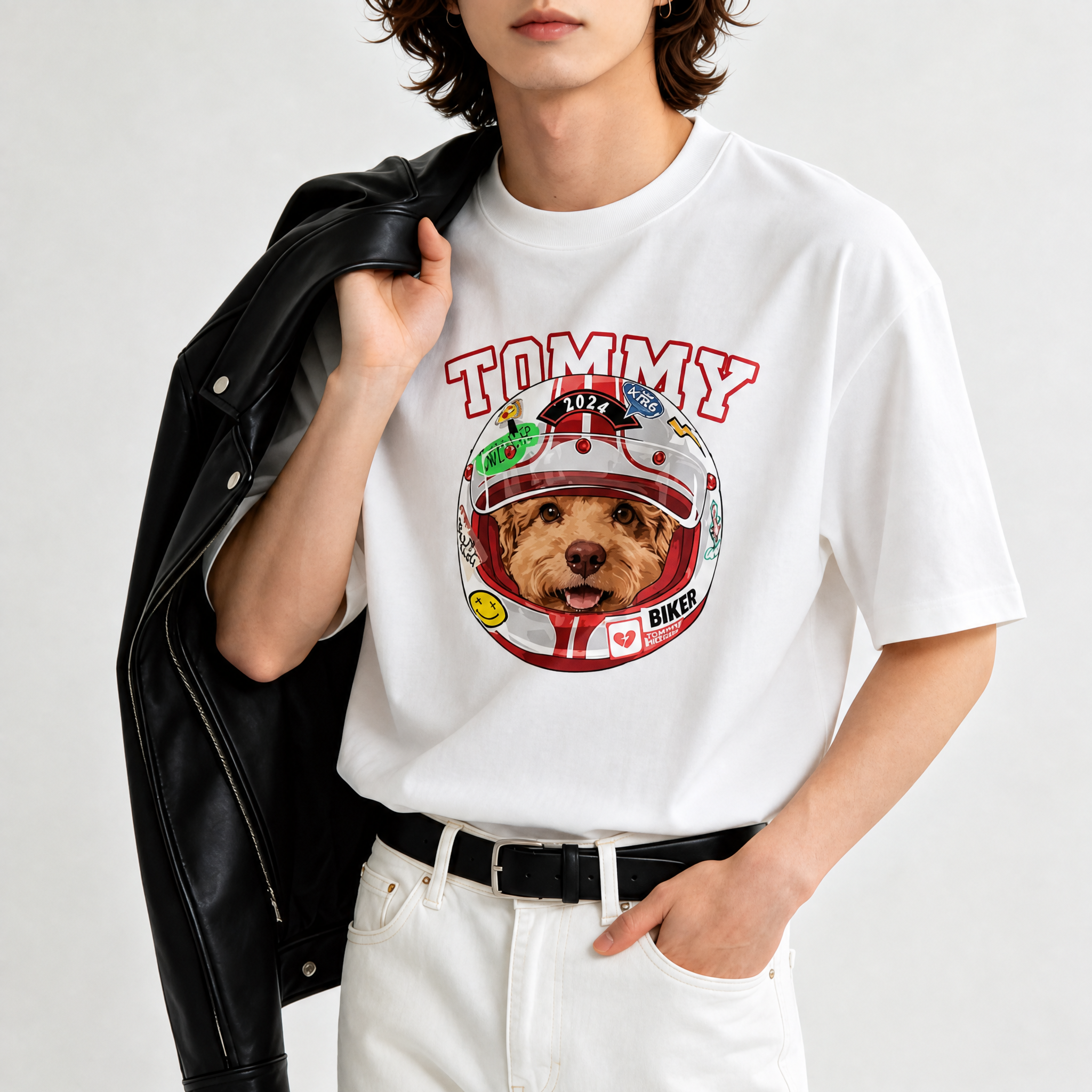 カスタムフワモコ部  レーサー プレミアムTシャツ  1頭デザイン 260520-1