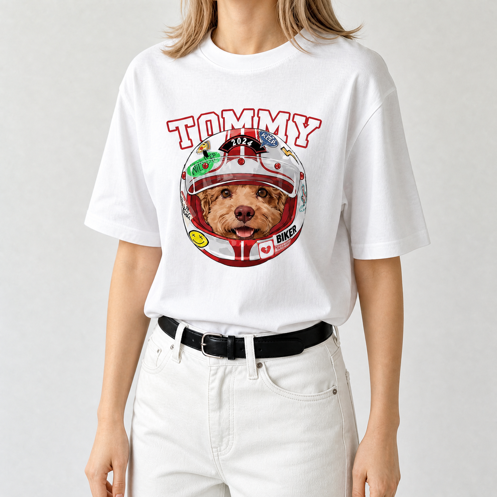 カスタムフワモコ部  レーサー プレミアムTシャツ  1頭デザイン 260520-1