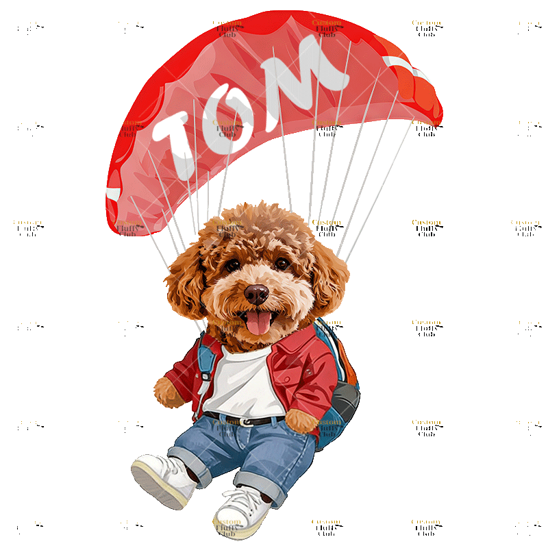 カスタムフワモコ部 　パーカー  スカイダイビング  2頭デザイン 26115-2