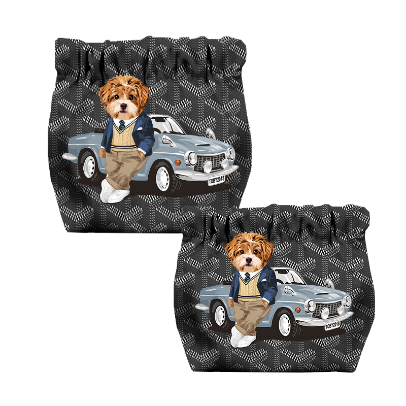 カスタムフワモコ部  ミニ収納ポーチ 自動閉鎖  2枚入り 0224-1-3