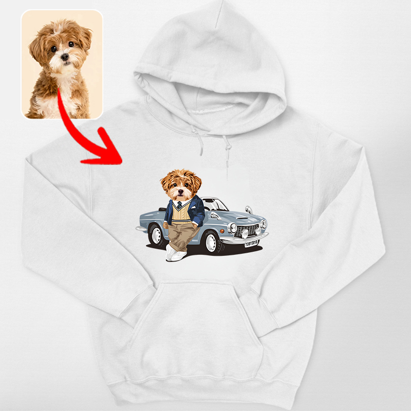 カスタムフワモコ部 　パーカー  クールなコンバーチブル １頭デザイン0123-11