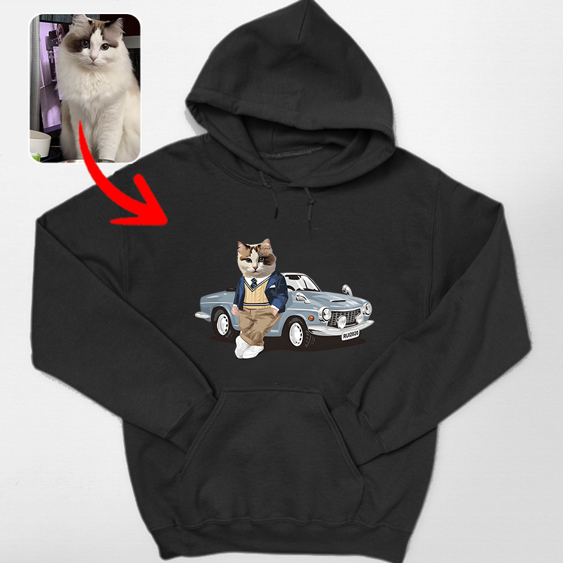 カスタムフワモコ部 　パーカー  クールなコンバーチブル １頭デザイン0123-11