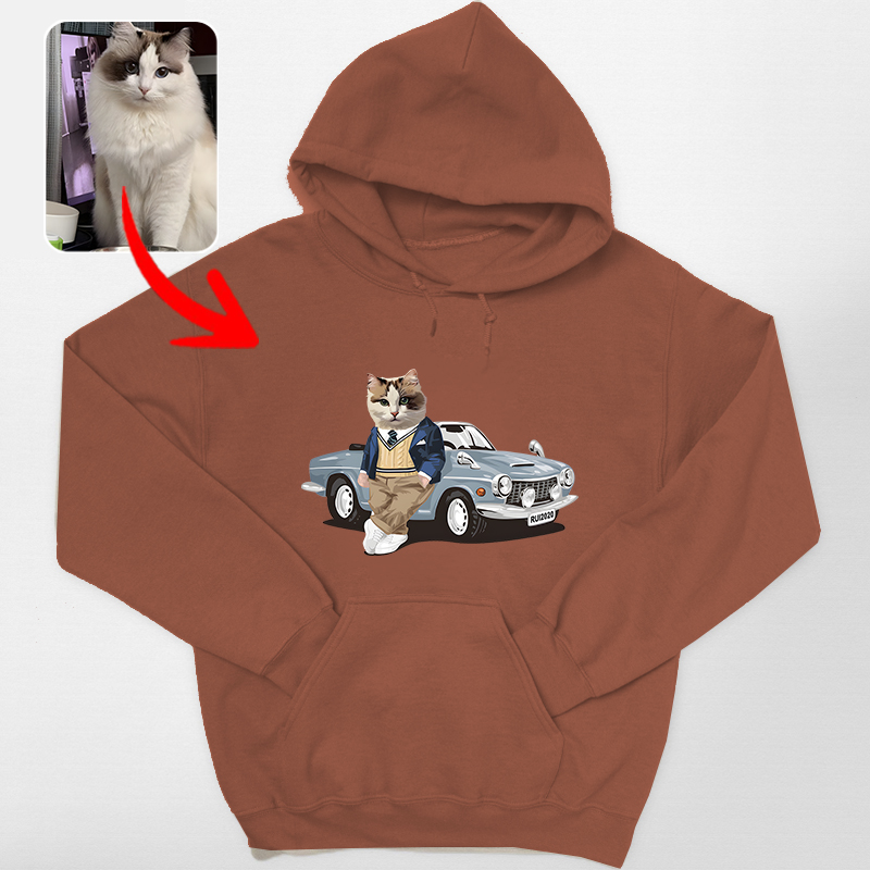 カスタムフワモコ部 　パーカー  クールなコンバーチブル １頭デザイン0123-11