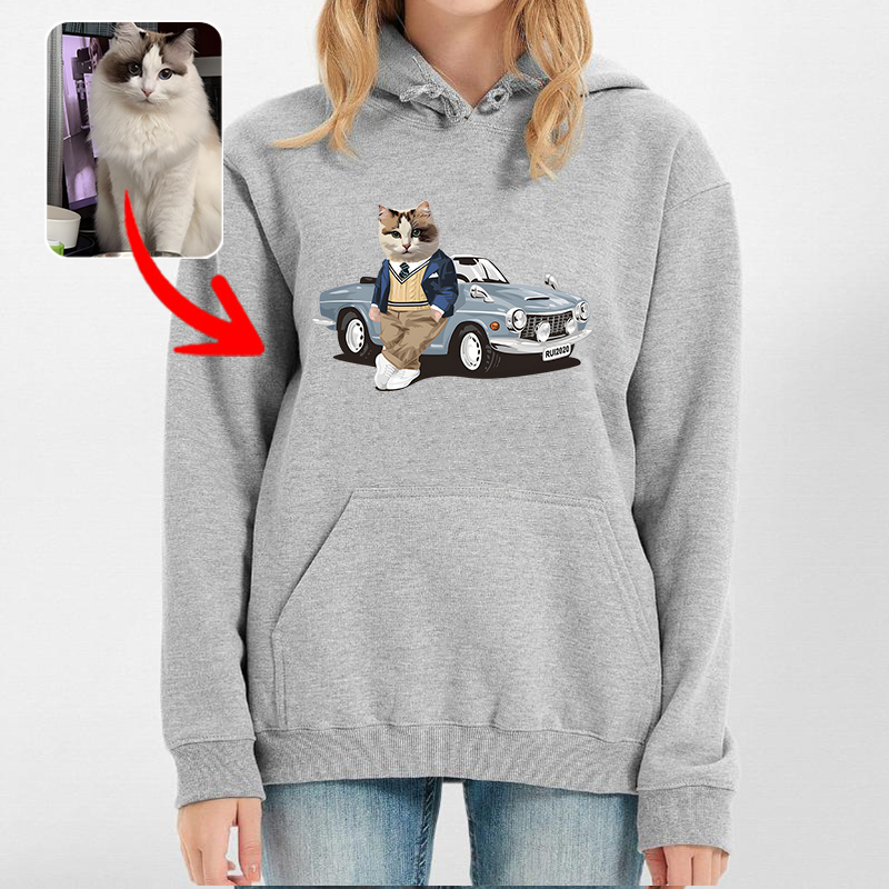 カスタムフワモコ部 　パーカー  クールなコンバーチブル １頭デザイン0123-11