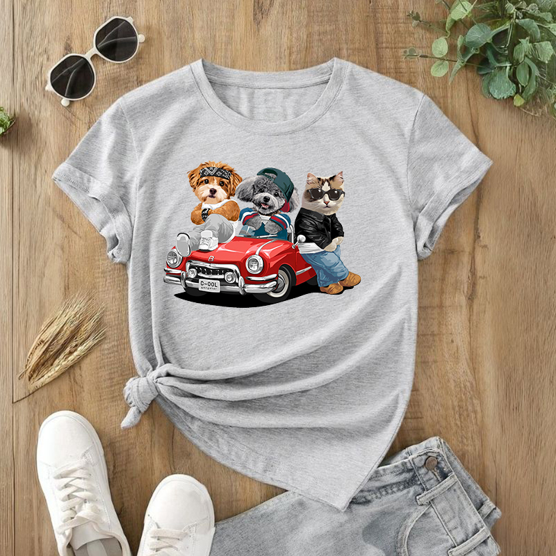 カスタムフワモコ部  プレミアムTシャツ  一緒に旅行する  3頭デザイン 0316-2-3