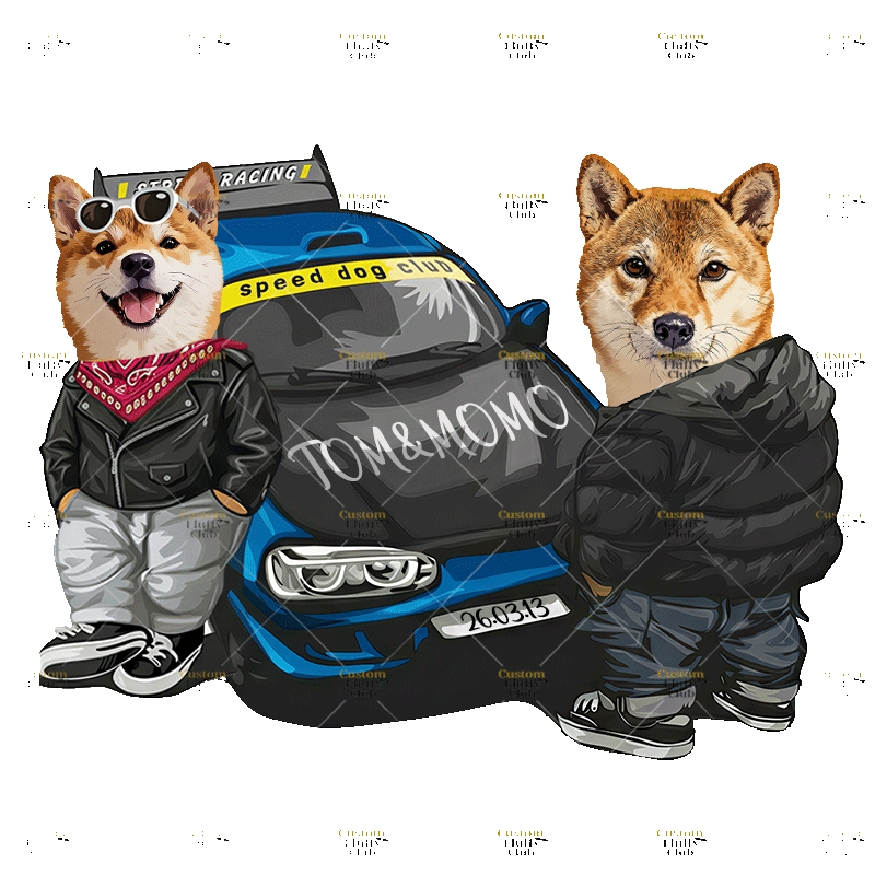 カスタムフワモコ部  トレーナー  Speed  Club  2頭デザイン260316-8