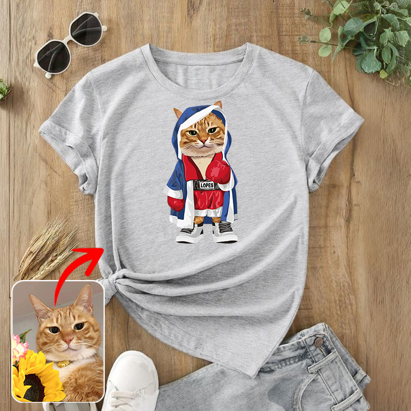 カスタムフワモコ部  プレミアムTシャツ  ボクシング  1頭デザイン 0416-1-1