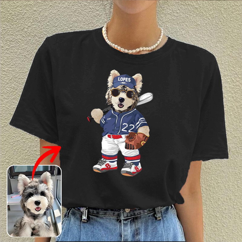 カスタムフワモコ部  プレミアムTシャツ  COOL野球  1頭デザイン 0417-3-2