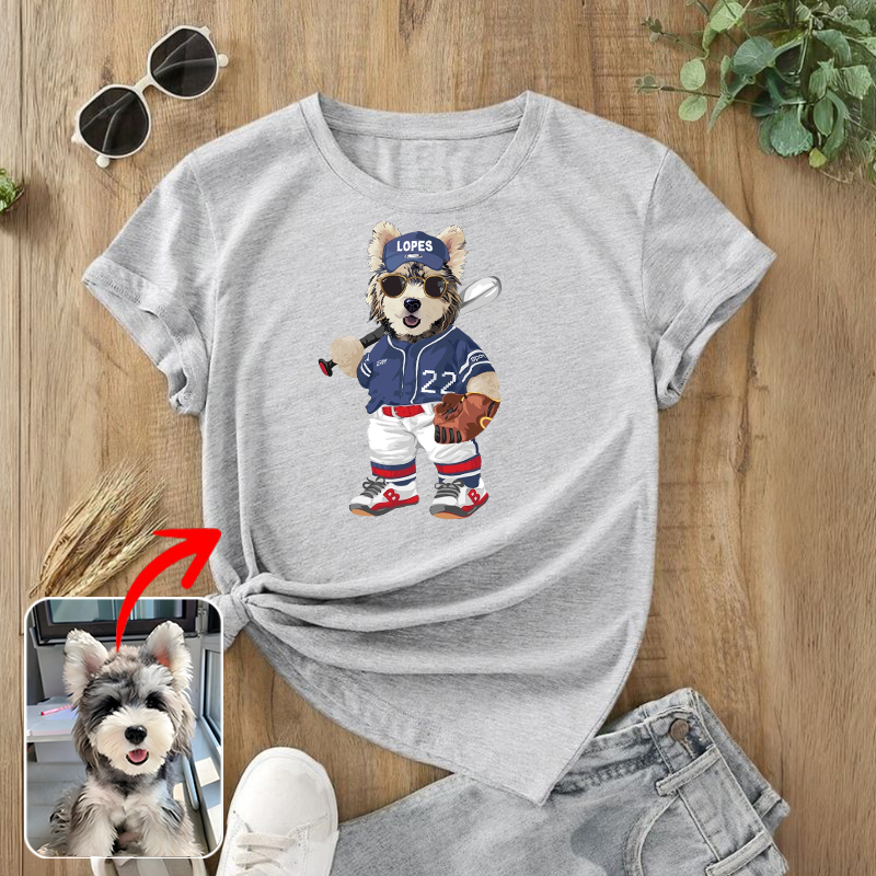 カスタムフワモコ部  プレミアムTシャツ  COOL野球  1頭デザイン 0417-3-2