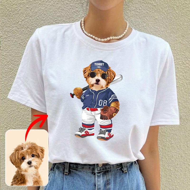 カスタムフワモコ部  プレミアムTシャツ  COOL野球  1頭デザイン 0417-3-2