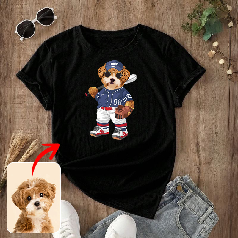 カスタムフワモコ部  プレミアムTシャツ  COOL野球  1頭デザイン 0417-3-2